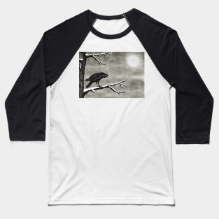 Crow in the Snow Baseball T-Shirt